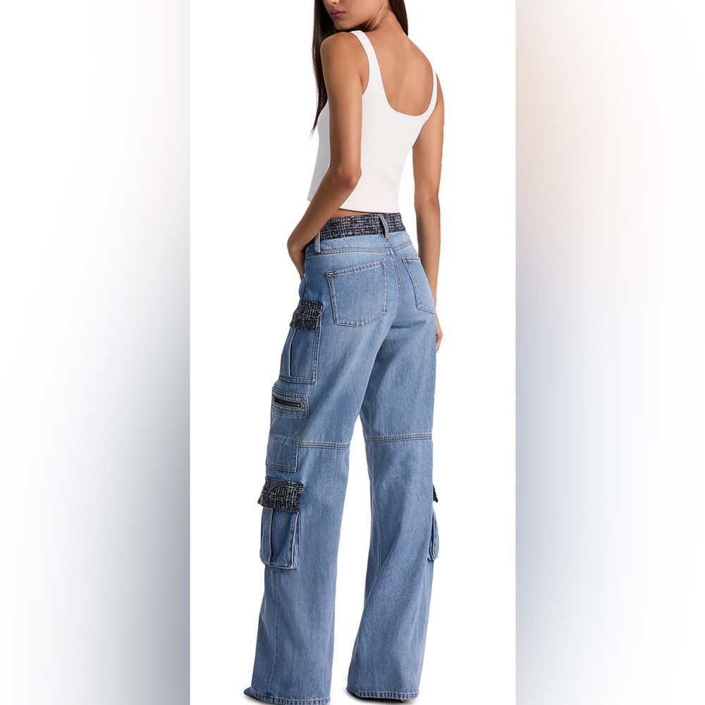 Alice + Olivia Cay Baggy Denim Cargo Jeans - Picture 3 of 9